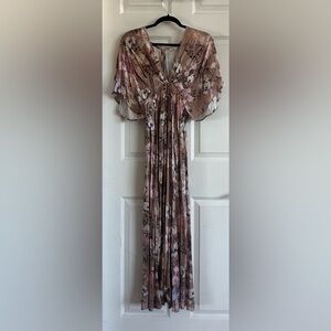 Olivaceous Women’s Blush Floral Maxi Dress